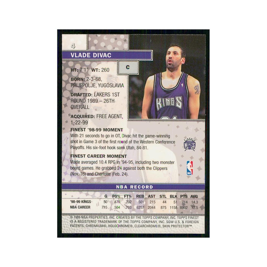1999 Finest w Coating Vlade Divac Kings #4