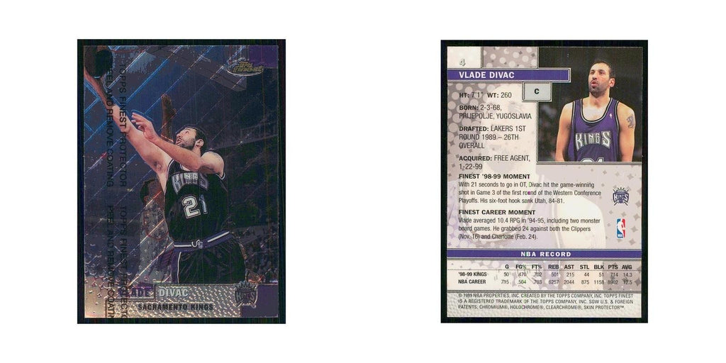 1999 Finest w Coating Vlade Divac Kings #4