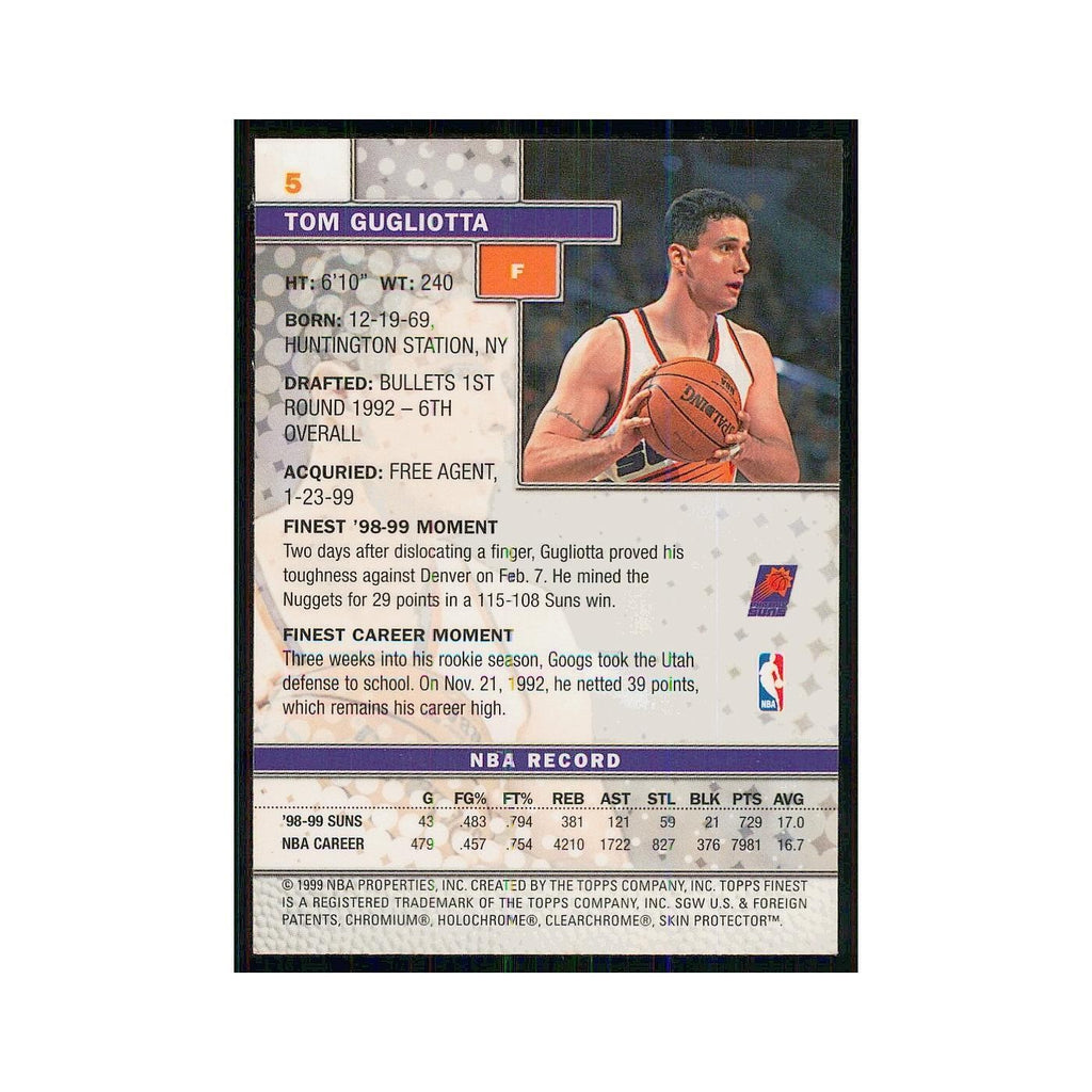 1999 Finest w Coating Tom Gugliotta Suns #5