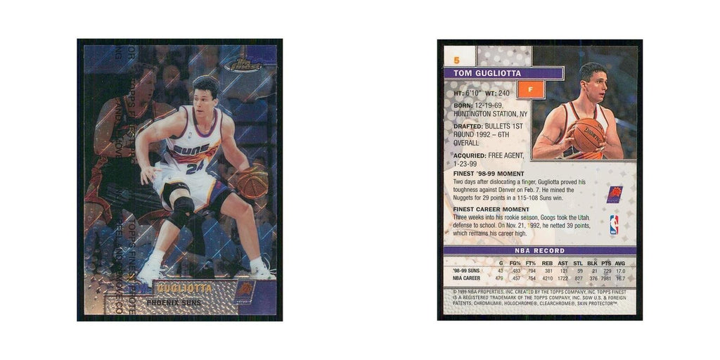1999 Finest w Coating Tom Gugliotta Suns #5