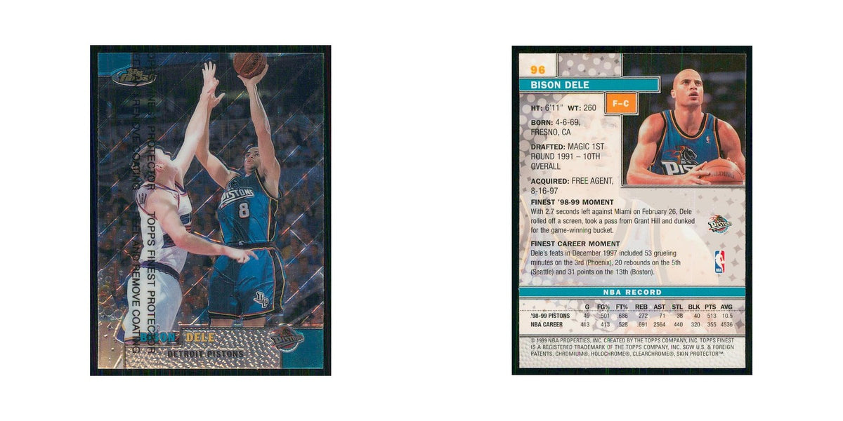 1999 Finest w Coating Bison Dele Pistons #96
