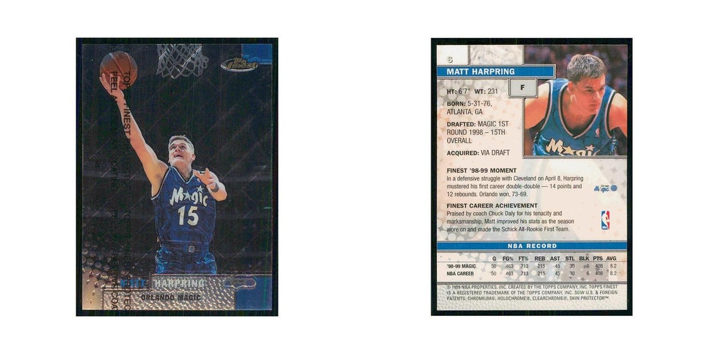 1999 Finest w Coating Matt Harpring Magic #6