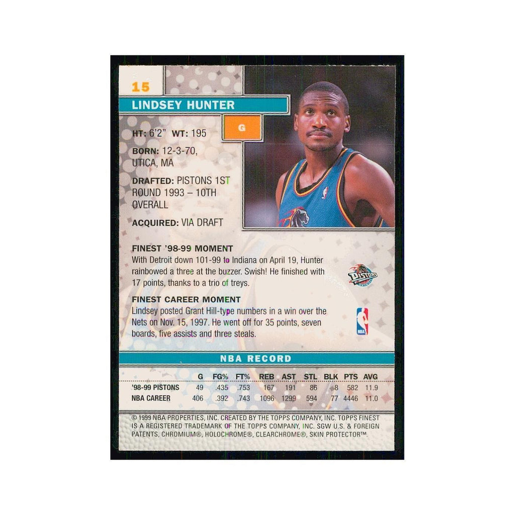 1999 Finest w Coating Lindsey Hunter Pistons #15