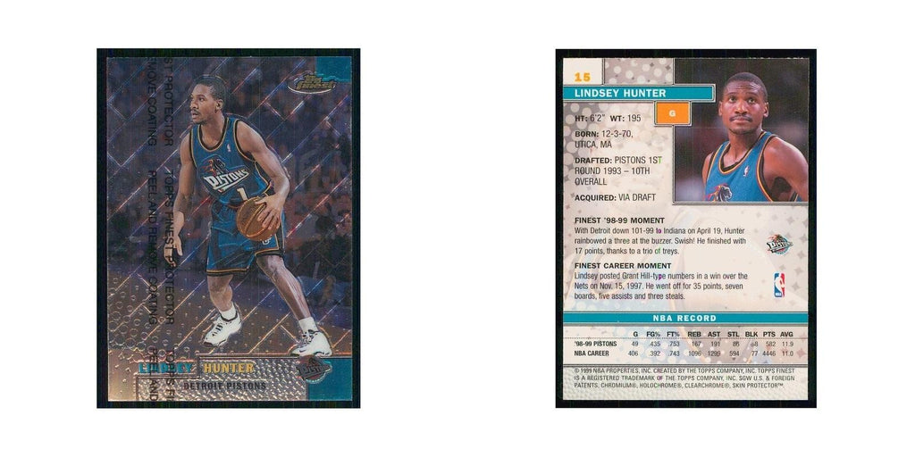 1999 Finest w Coating Lindsey Hunter Pistons #15