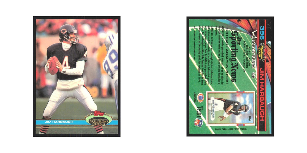 1991 Stadium Club Jim Harbaugh Bears #396