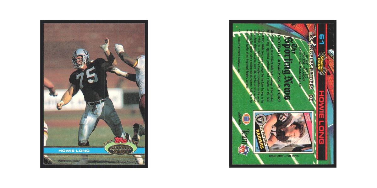 1991 Stadium Club Howie Long Los Angeles Raiders #61