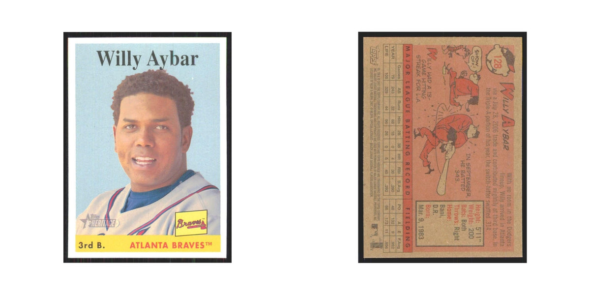 Willy Aybar 2007 Topps Heritage #128 Atlanta Braves Baseball Card NM