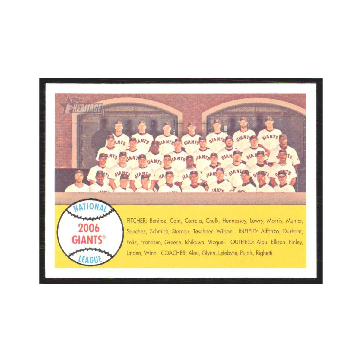 Team Photo 2007 Topps Heritage #19 San Francisco Giants Baseball Card NM