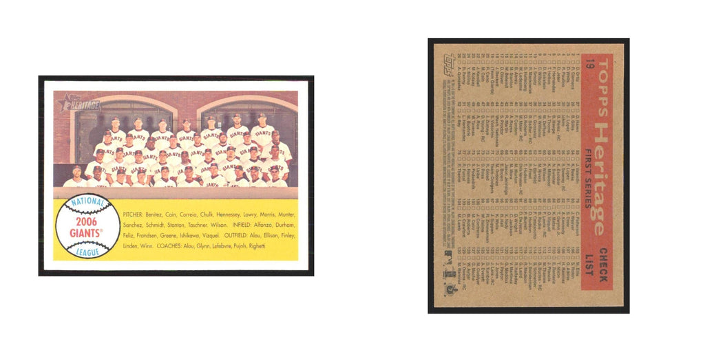 Team Photo 2007 Topps Heritage #19 San Francisco Giants Baseball Card NM