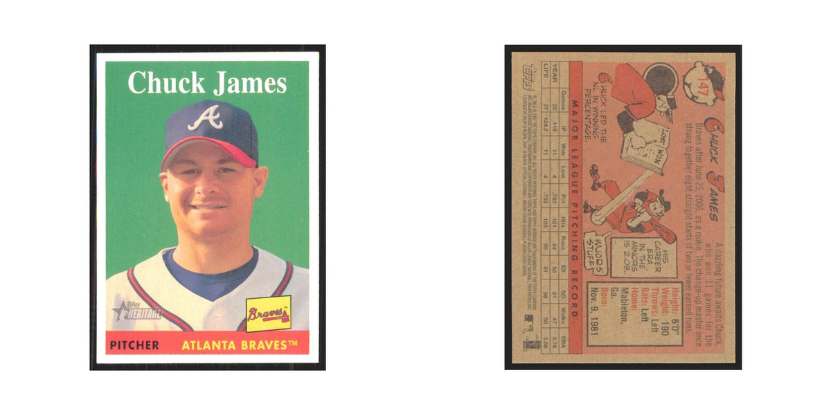 Chuck James 2007 Topps Heritage #147 Atlanta Braves Baseball Card NM