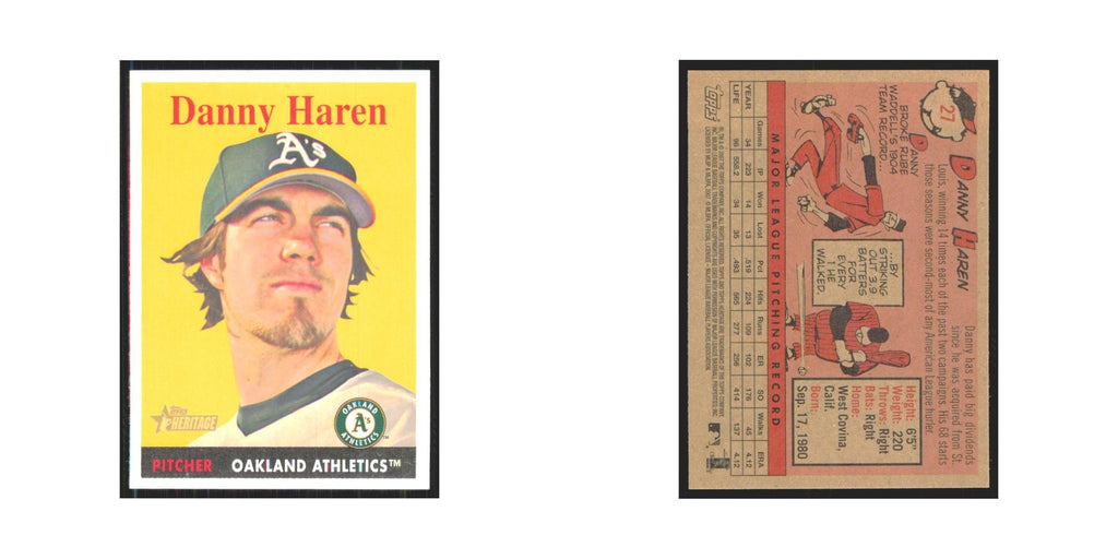 Dan Haren 2007 Topps Heritage #27 Oakland Athletics Baseball Card NM