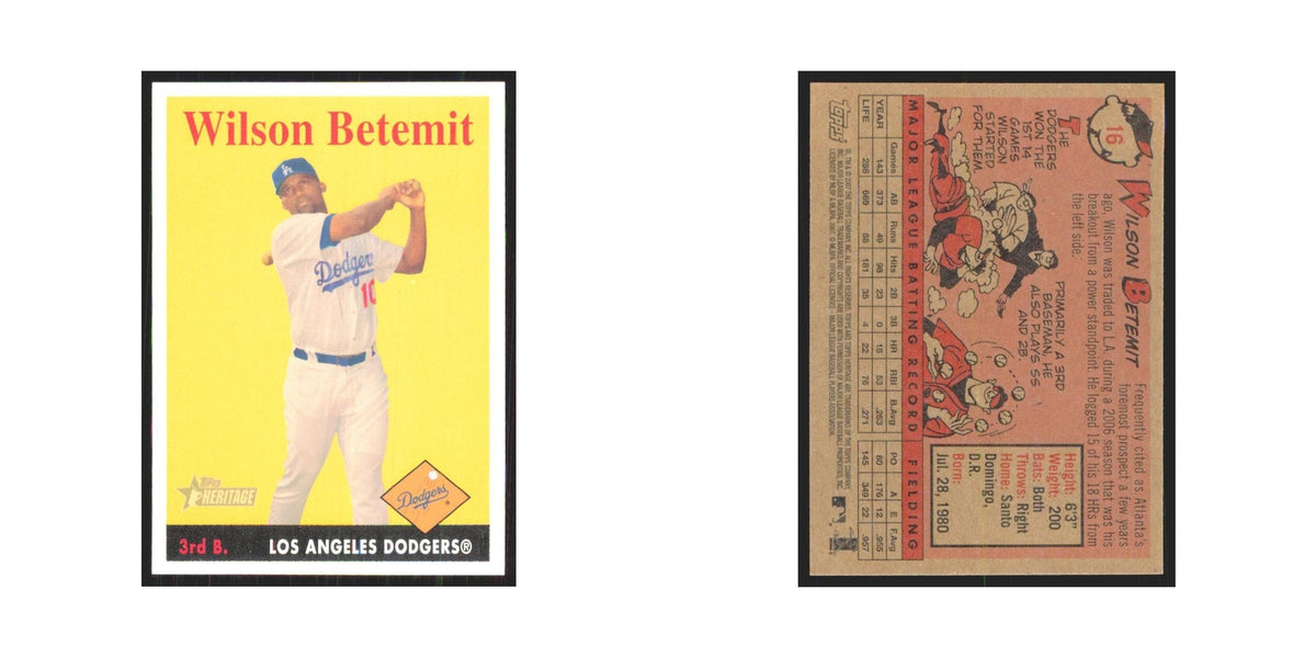 Wilson Betemit 2007 Topps Heritage #16 Los Angeles Dodgers Baseball Card NM