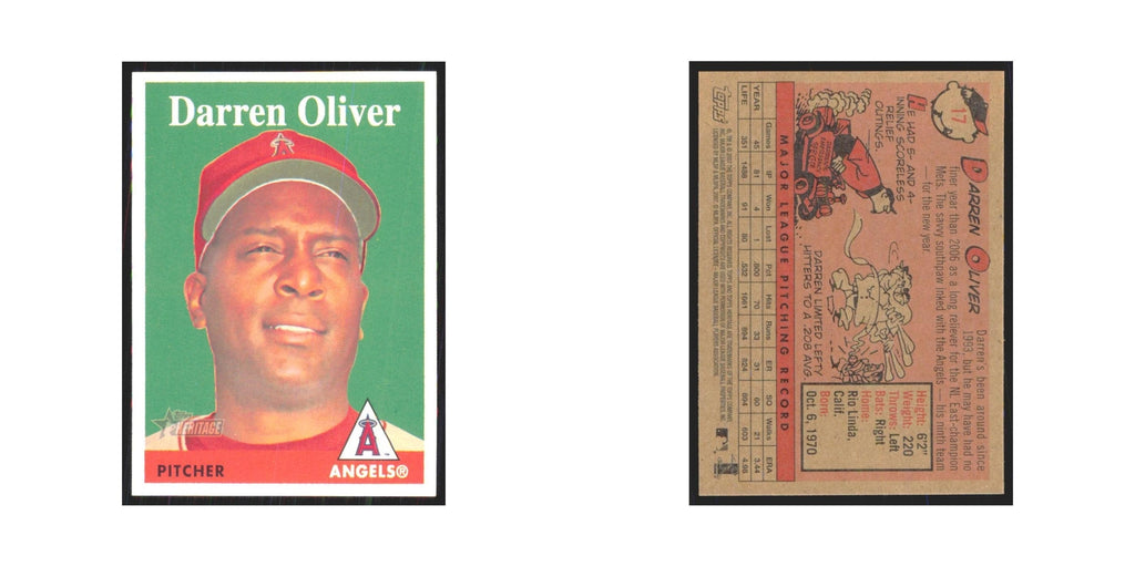Darren Oliver 2007 Topps Heritage #17 Los Angeles Angels Baseball Card NM
