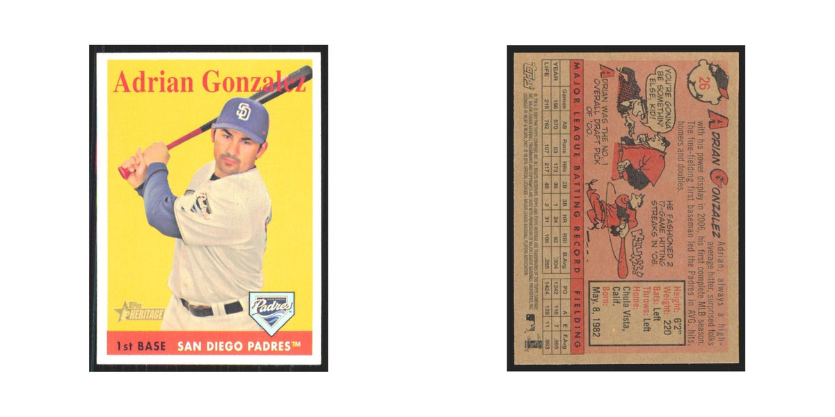 Adrian Gonzalez 2007 Topps Heritage #26 San Diego Padres Baseball Card NM