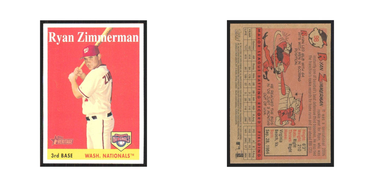 Ryan Zimmerman 2007 Topps Heritage #98 Washington Nationals Baseball Card NM