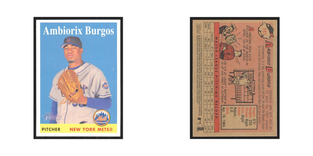 Ambiorix Burgos 2007 Topps Heritage #141 New York Mets Baseball Card NM