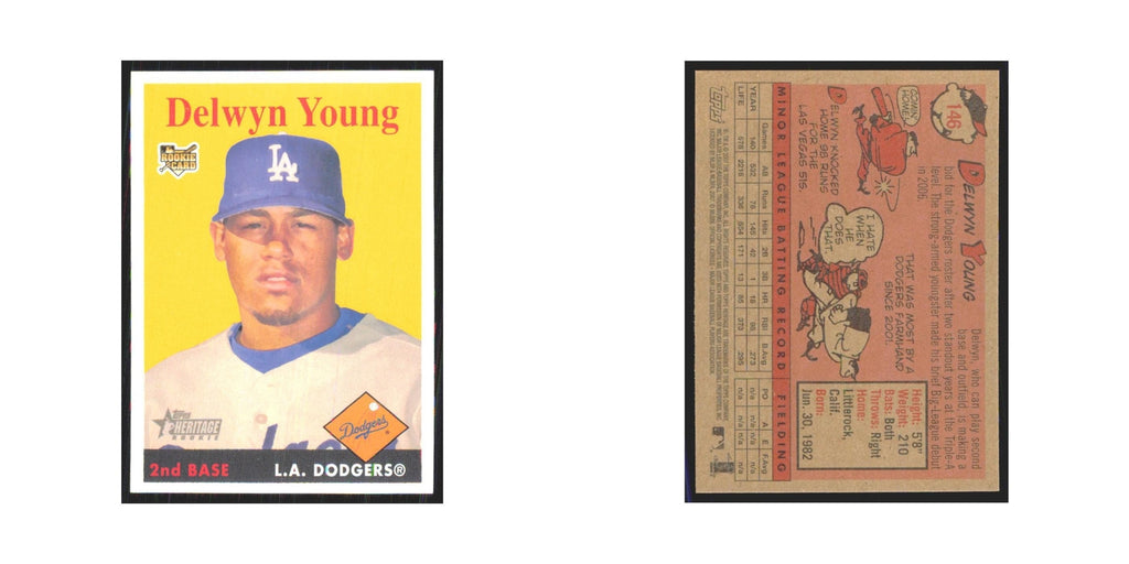 Delwyn Young 2007 Topps Heritage #146 Los Angeles Dodgers Baseball Card NM