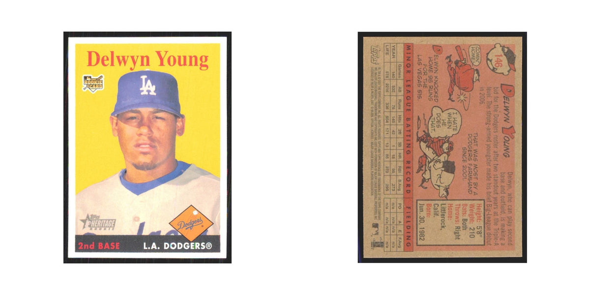 Delwyn Young 2007 Topps Heritage #146 Los Angeles Dodgers Baseball Card NM