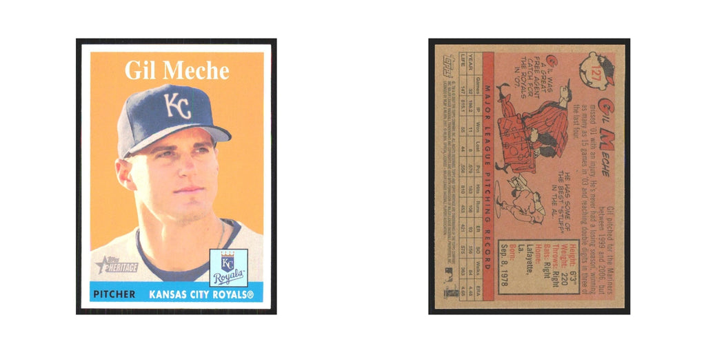 Gil Meche 2007 Topps Heritage #127 Kansas City Royals Baseball Card NM