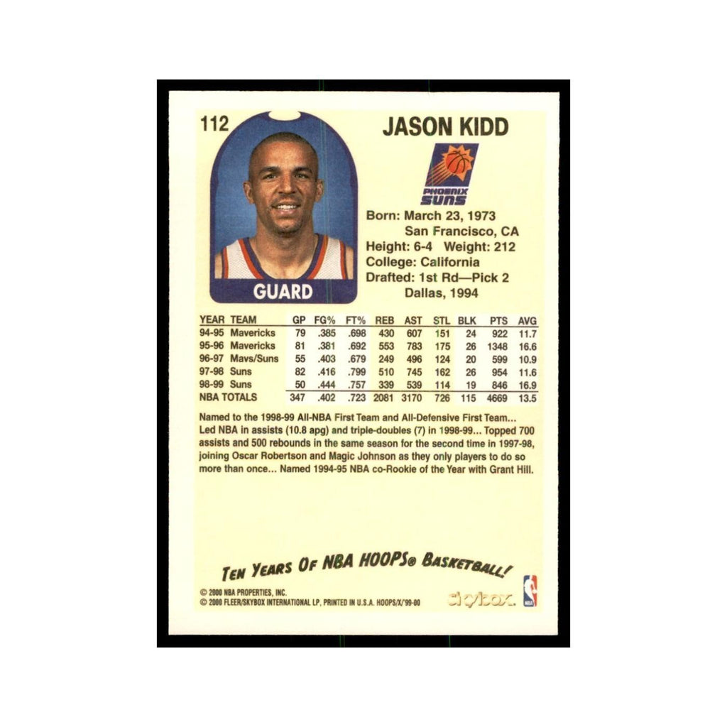 1999 Hoops Decade Jason Kidd Suns #112