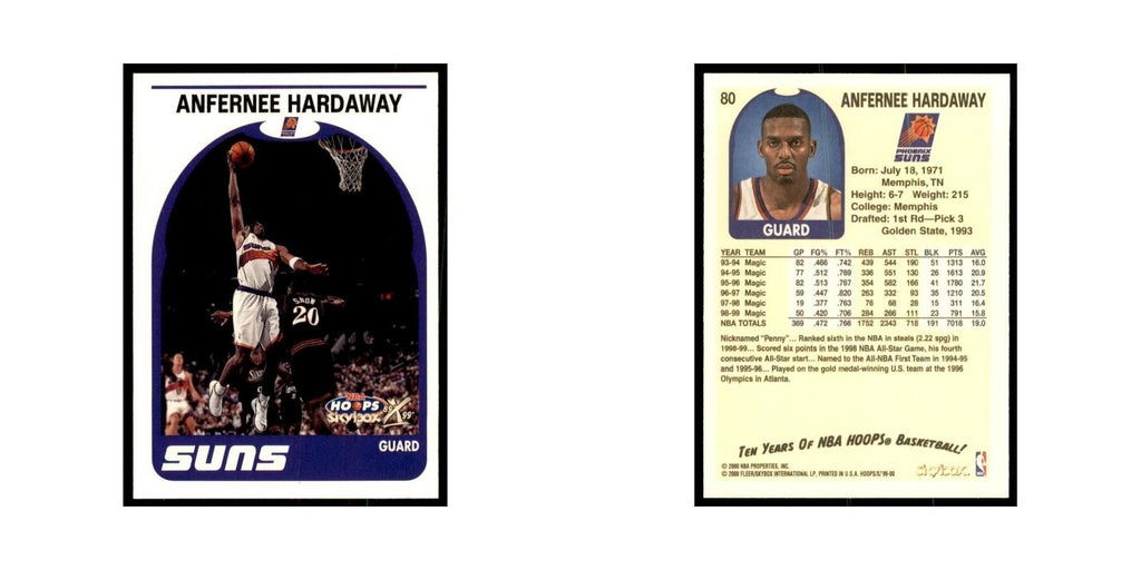 1999 Hoops Decade Anfernee Hardaway Suns #80