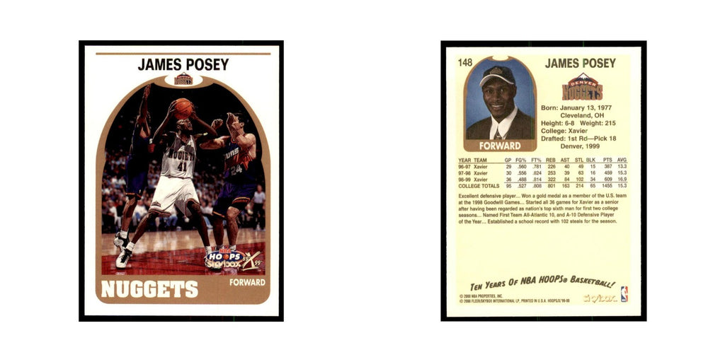 1999 Hoops Decade James Posey RC Nuggets #148