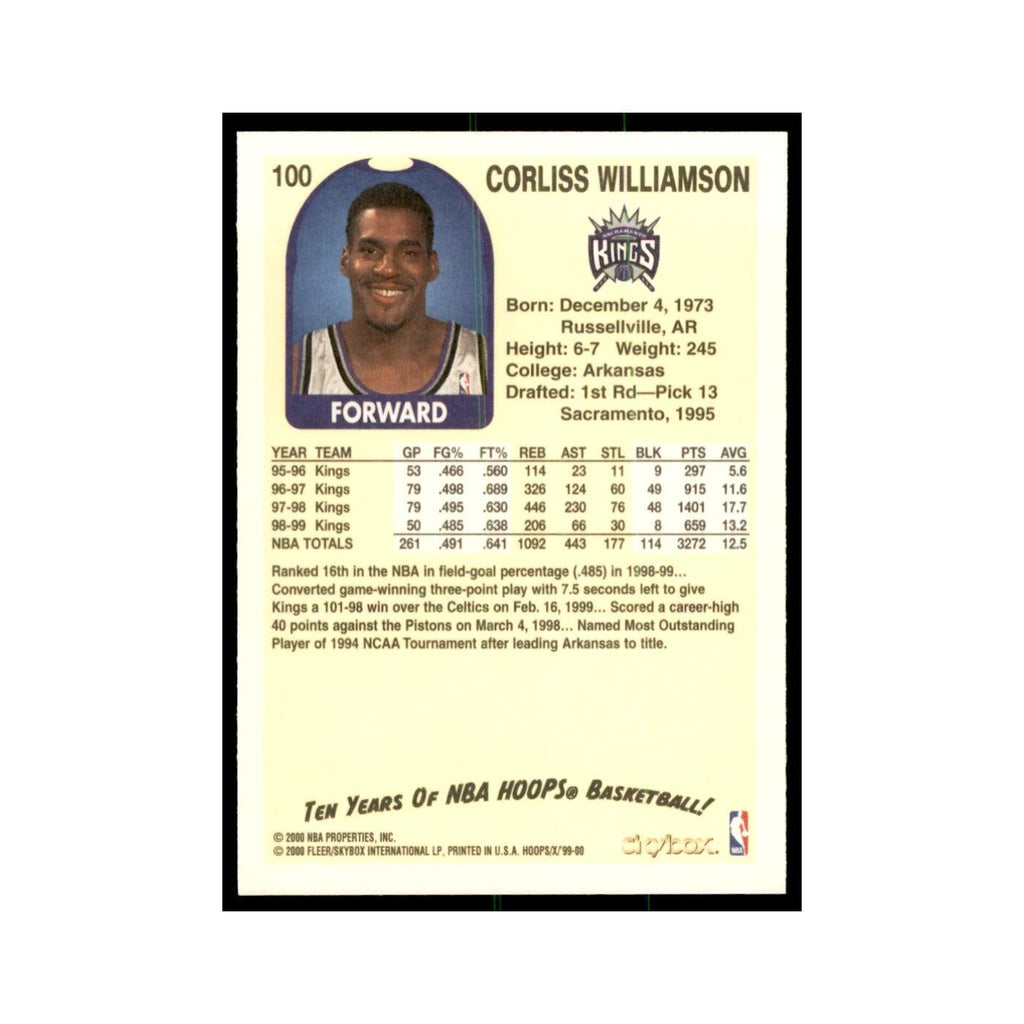 1999 Hoops Decade Corliss Williamson Kings #100