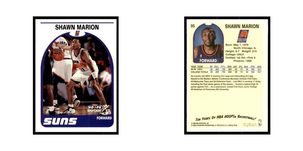 1999 Hoops Decade Shawn Marion RC Suns #95