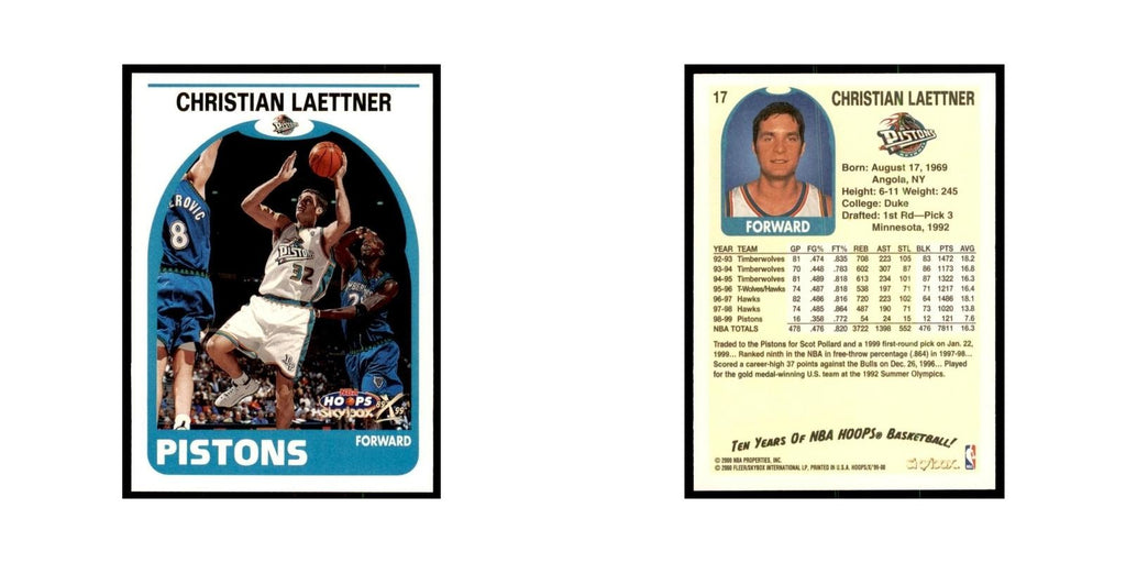 1999 Hoops Decade Christian Laettner Pistons #17