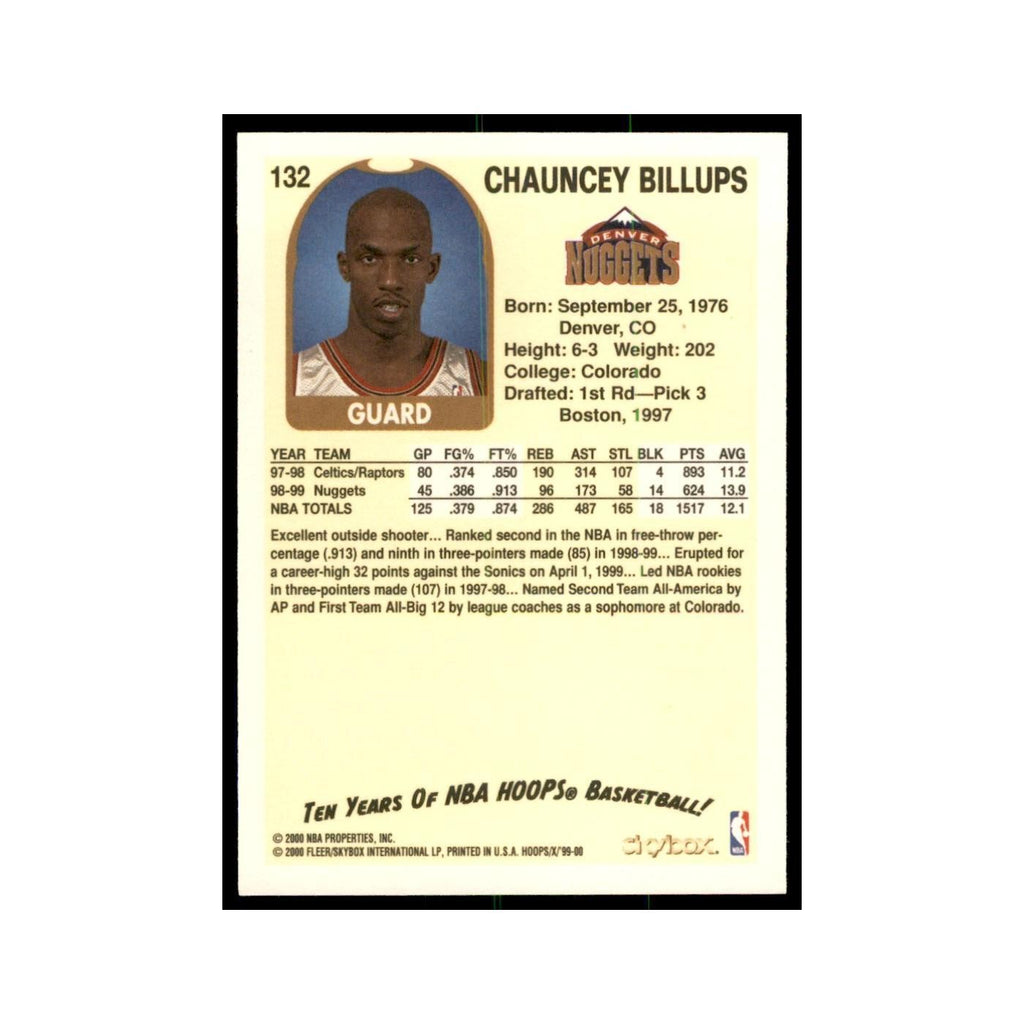 1999 Hoops Decade Chauncey Billups Nuggets #132
