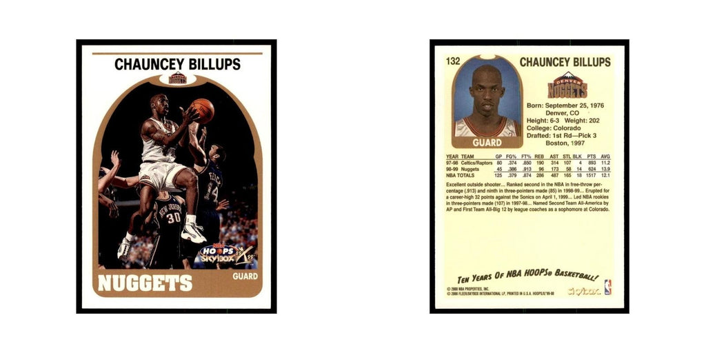 1999 Hoops Decade Chauncey Billups Nuggets #132