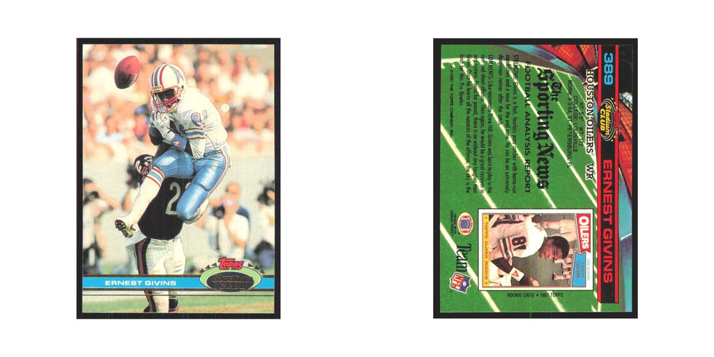 1991 Stadium Club Ernest Givins Houston Oilers #389
