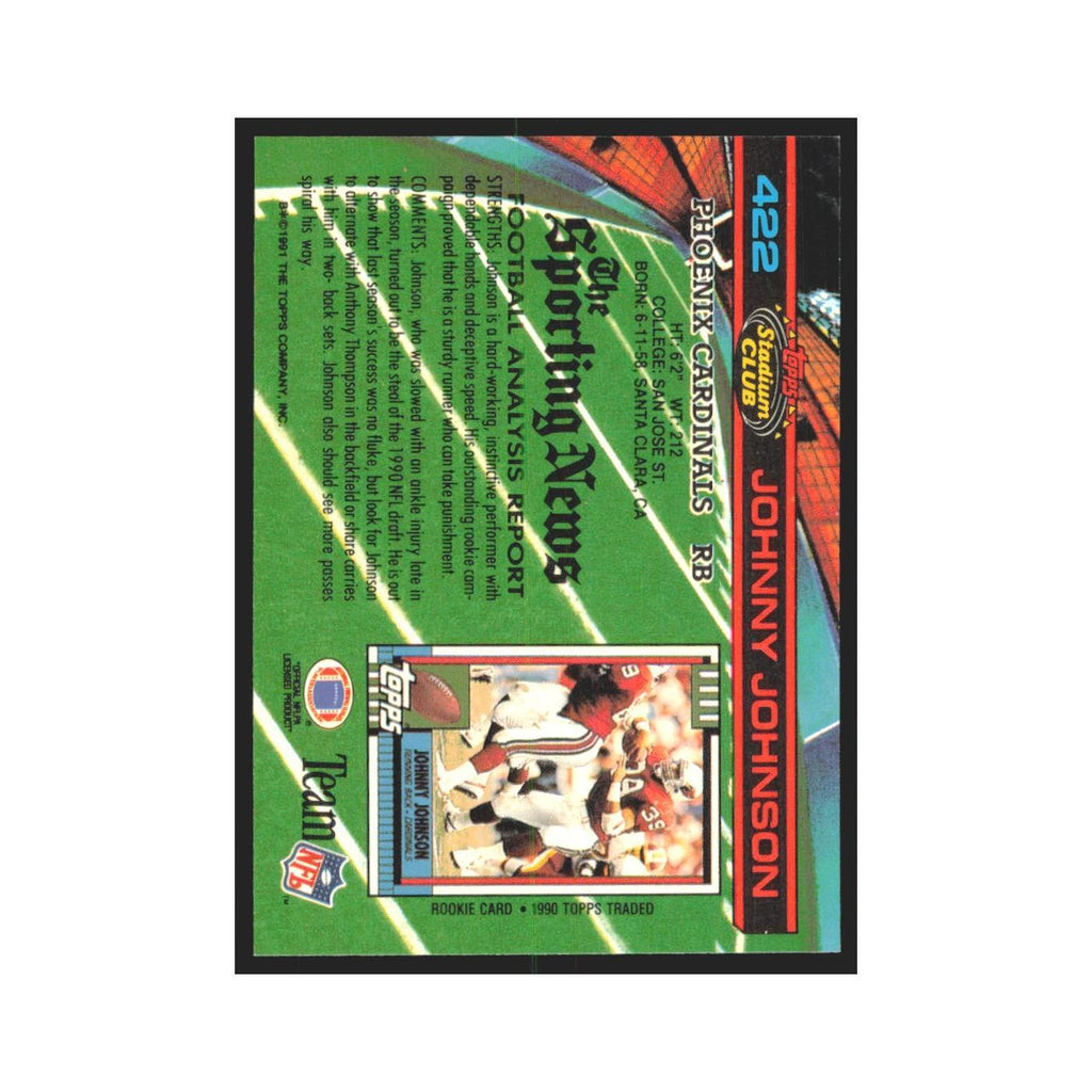 1991 Stadium Club Johnny Johnson Phoenix Cardinals #422