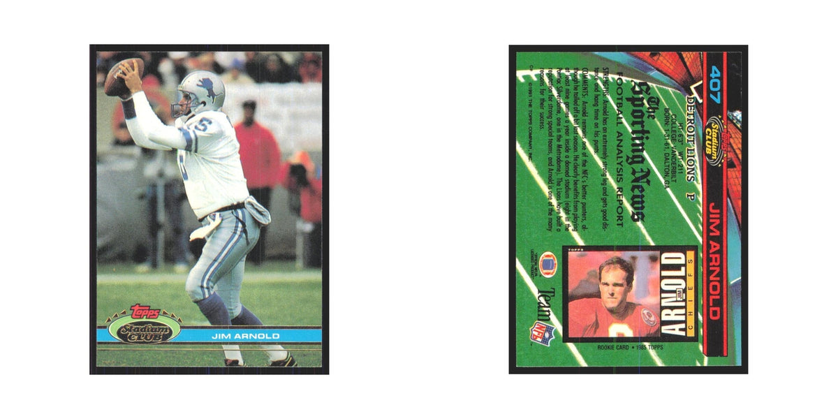 1991 Stadium Club Jim Arnold Lions #407