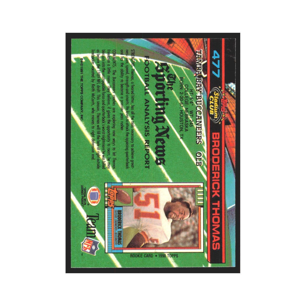 1991 Stadium Club Broderick Thomas Buccaneers #477
