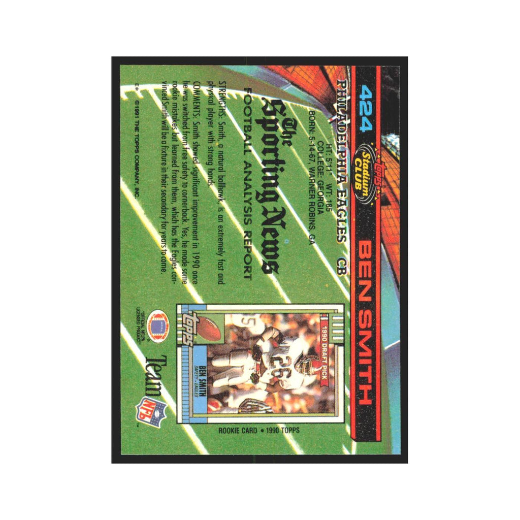 1991 Stadium Club Ben Smith Eagles #424