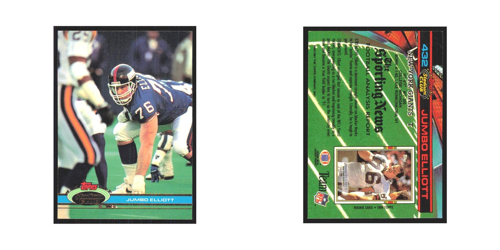 1991 Stadium Club Jumbo Elliott Giants #432