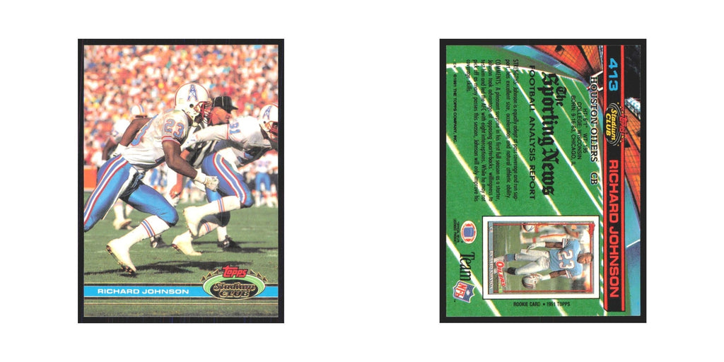 1991 Stadium Club Richard Johnson Houston Oilers #413