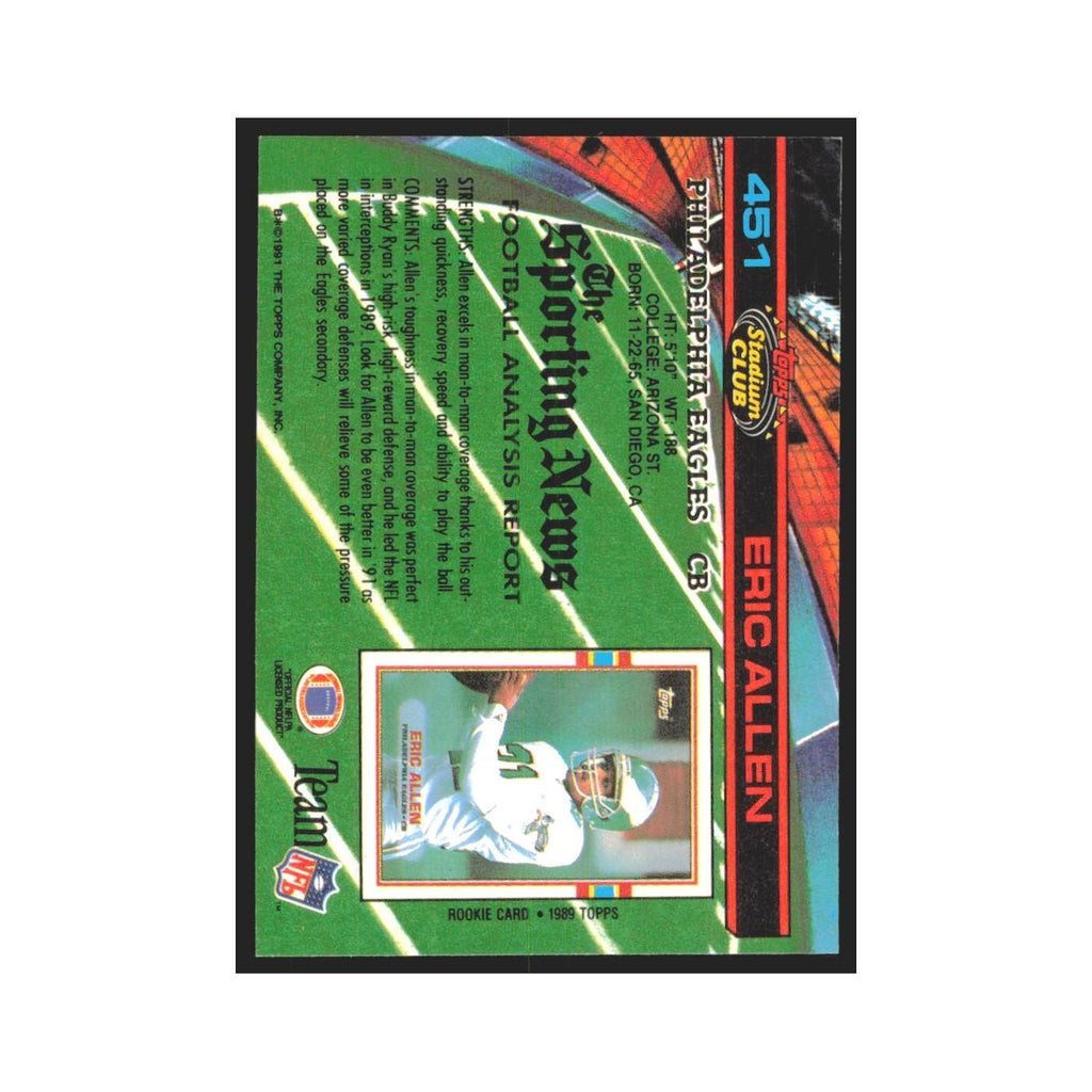 1991 Stadium Club Eric Allen Eagles #451