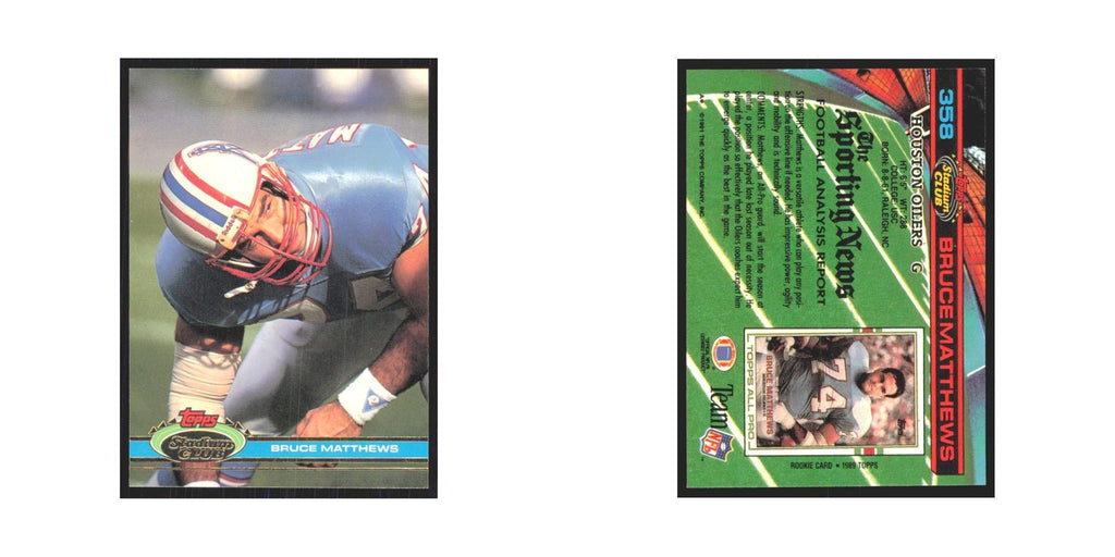 1991 Stadium Club Bruce Matthews Houston Oilers #358
