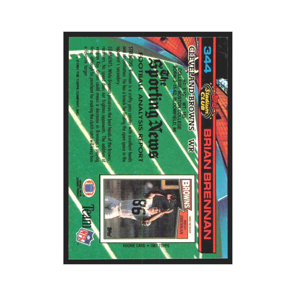1991 Stadium Club Brian Brennan Browns #344