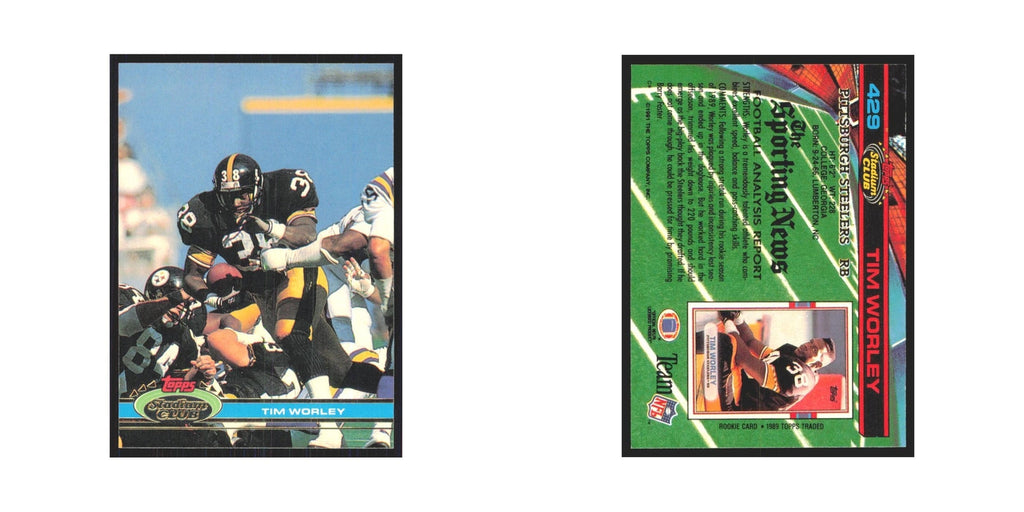 1991 Stadium Club Tim Worley Steelers #429