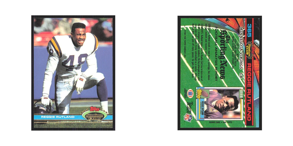 1991 Stadium Club Reggie Rutland Vikings #365