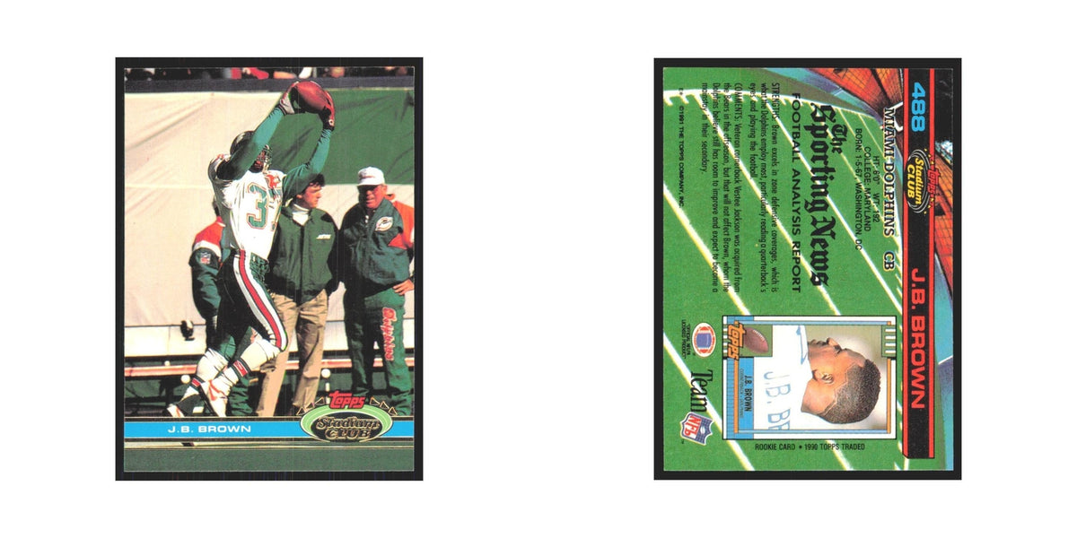 1991 Stadium Club J.B. Brown Dolphins #488