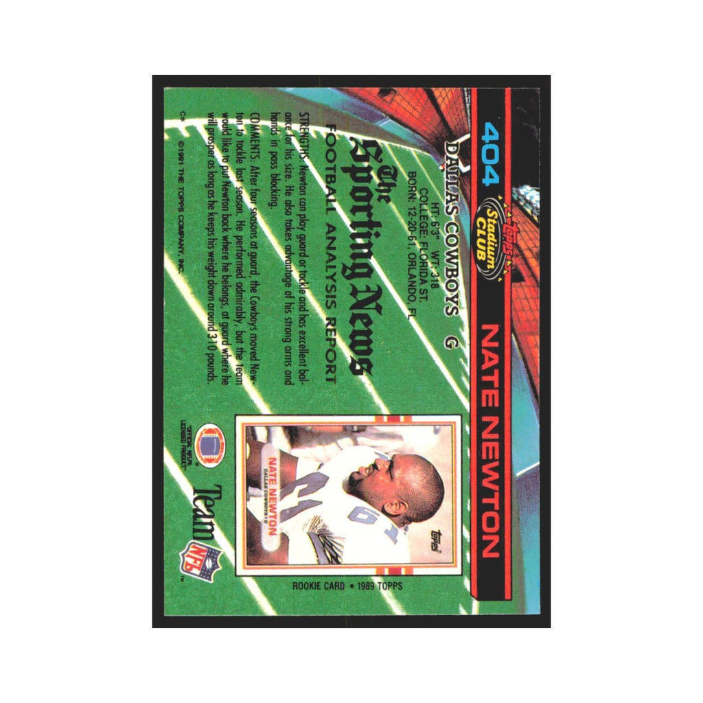1991 Stadium Club Nate Newton Cowboys #404