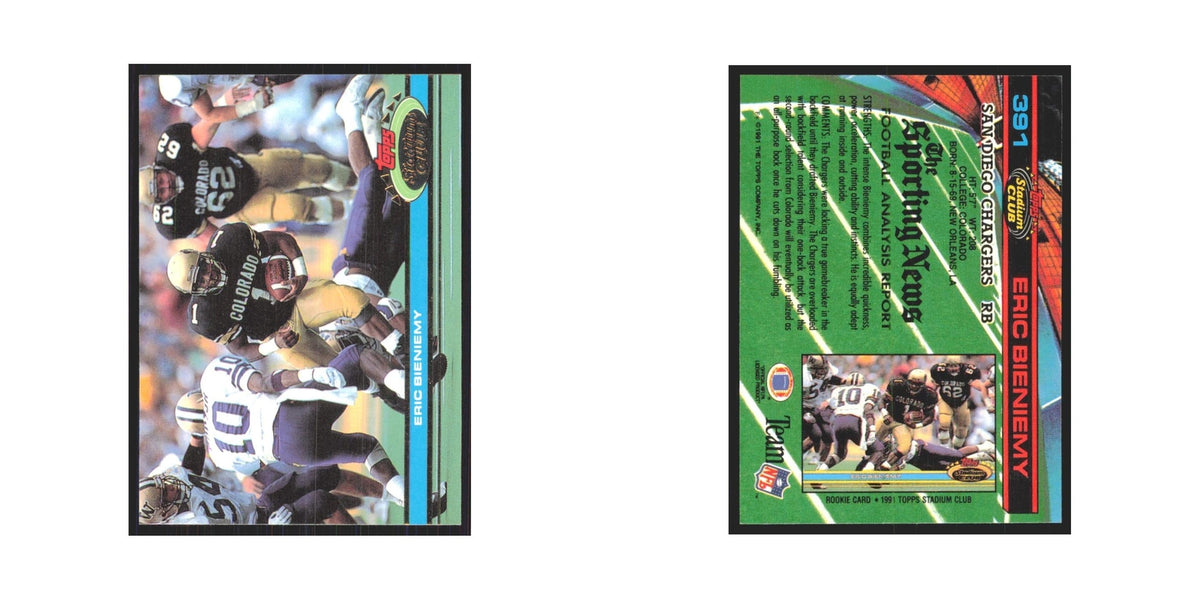 1991 Stadium Club Eric Bieniemy San Diego Chargers #391