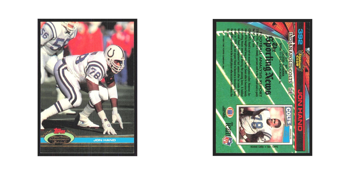 1991 Stadium Club Jon Hand Colts #392