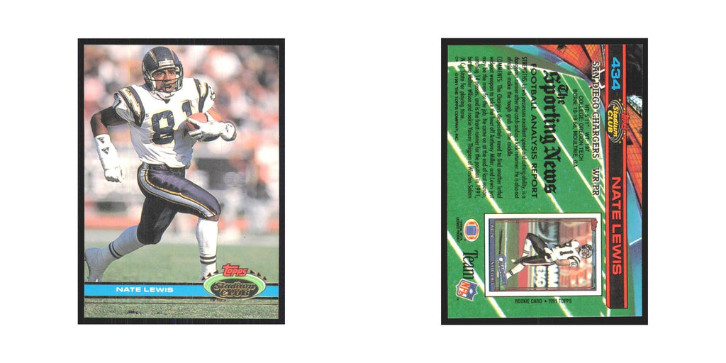 1991 Stadium Club Nate Lewis San Diego Chargers #434
