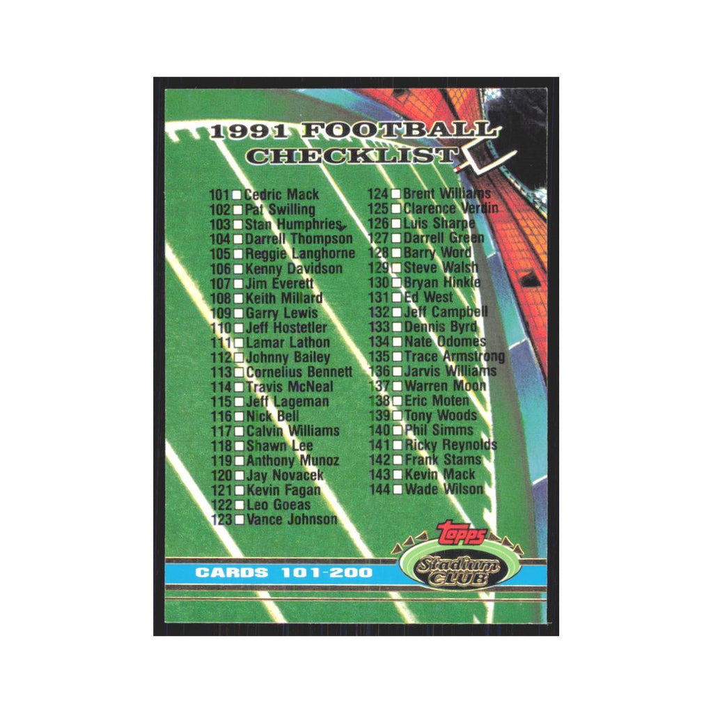 1991 Stadium Club Checklist 101-200 #497