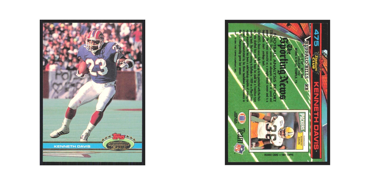 1991 Stadium Club Kenneth Davis Bills #475